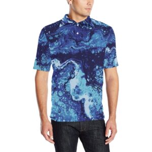 Ocean Liquid Pattern Print Design A03 Men Polo Shirt