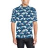 Ocean Wave Pattern Print Men Polo Shirt