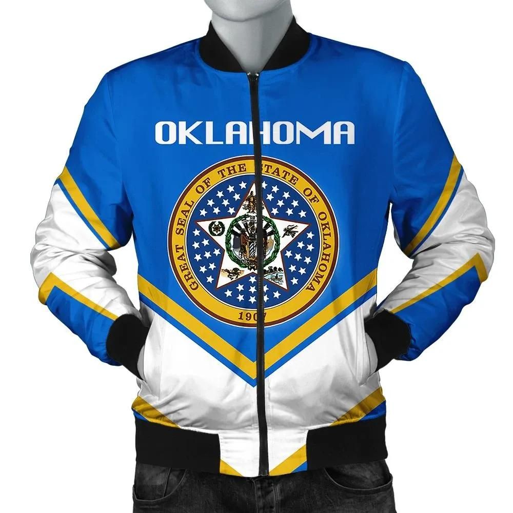 Oklahoma Coat Of Arms Men Bomber Jacket Lucian Style J5W Bomber Jacket Oklahoma Coat Of Arms Men Bomber Jacket Lucian Style J5W Bomber Jacket