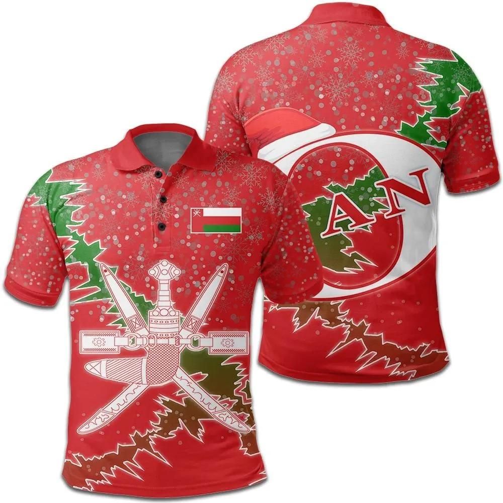 Oman Christmas Coat Of Arms Polo Shirt X Style J78 Oman Christmas Coat Of Arms Polo Shirt X Style J78