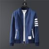 One Sleeve Striped Style Bomber Jacket
