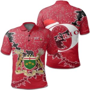 Ontario Christmas Coat Of Arms Polo Shirt X Style J78