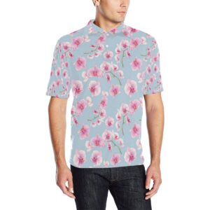 Orchid Pink Pattern Print Design Or01 Men Polo Shirt