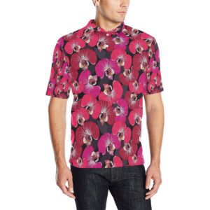 Orchid Red Pattern Print Design Or05 Men Polo Shirt