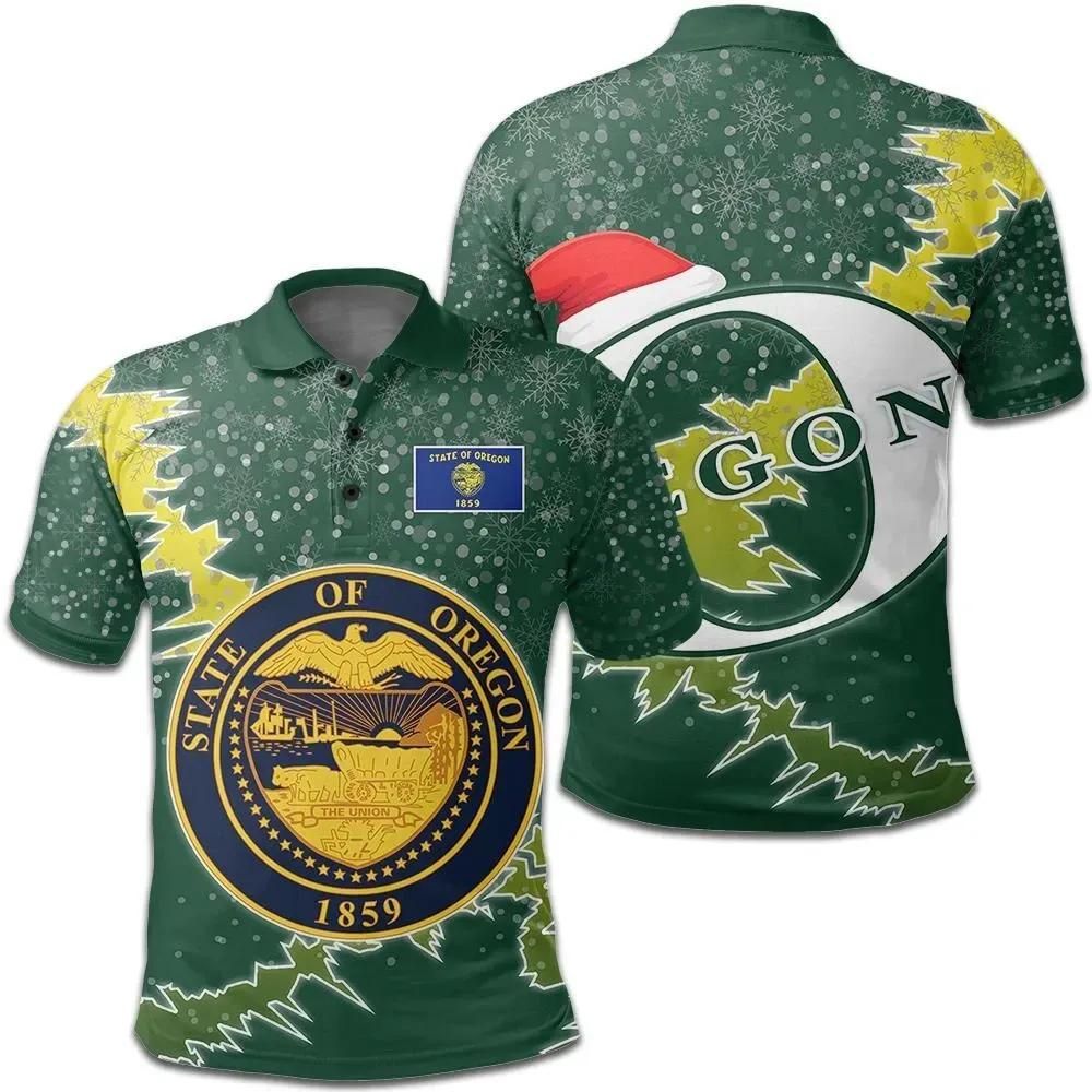 Oregon Christmas Coat Of Arms Polo Shirt X Style J78 Oregon Christmas Coat Of Arms Polo Shirt X Style J78