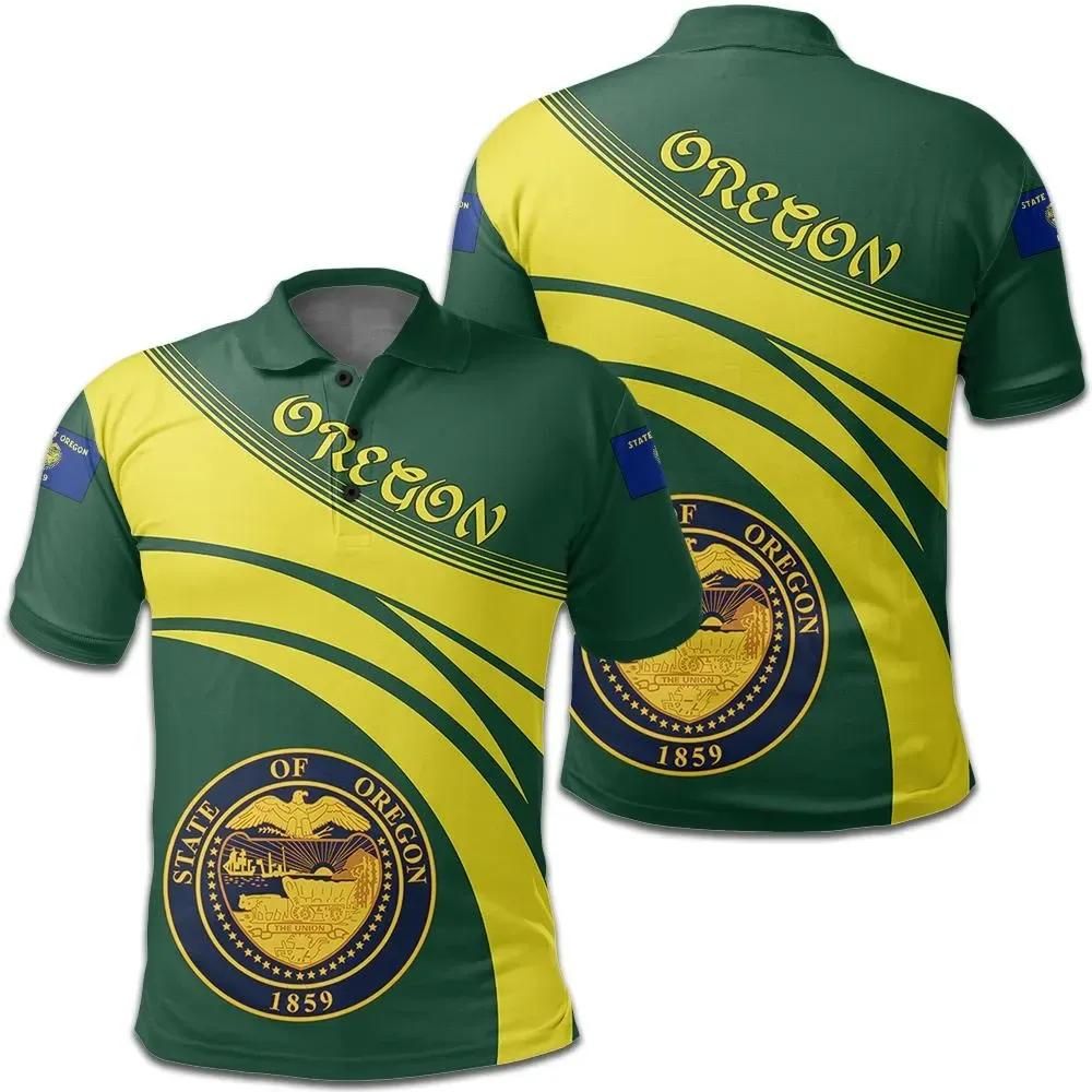 Oregon Coat Of Arms Polo Shirt Cricket Style J5W Oregon Coat Of Arms Polo Shirt Cricket Style J5W