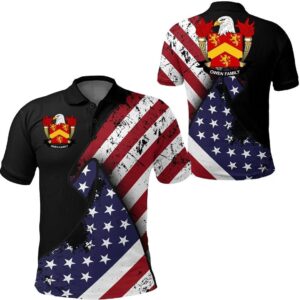 Owen USA Polo Shirt - Special Grunge Flag - American Family Crest A7