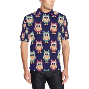 Owl Pattern Print Design A06 Men Polo Shirt