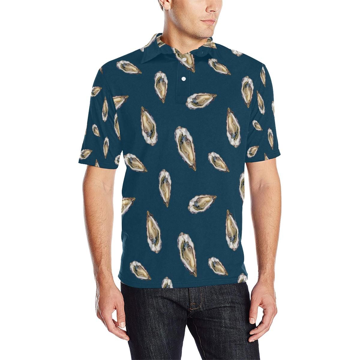 Oyster Pattern Print Design 03 Men Polo Shirt Oyster Pattern Print Design 03 Men Polo Shirt