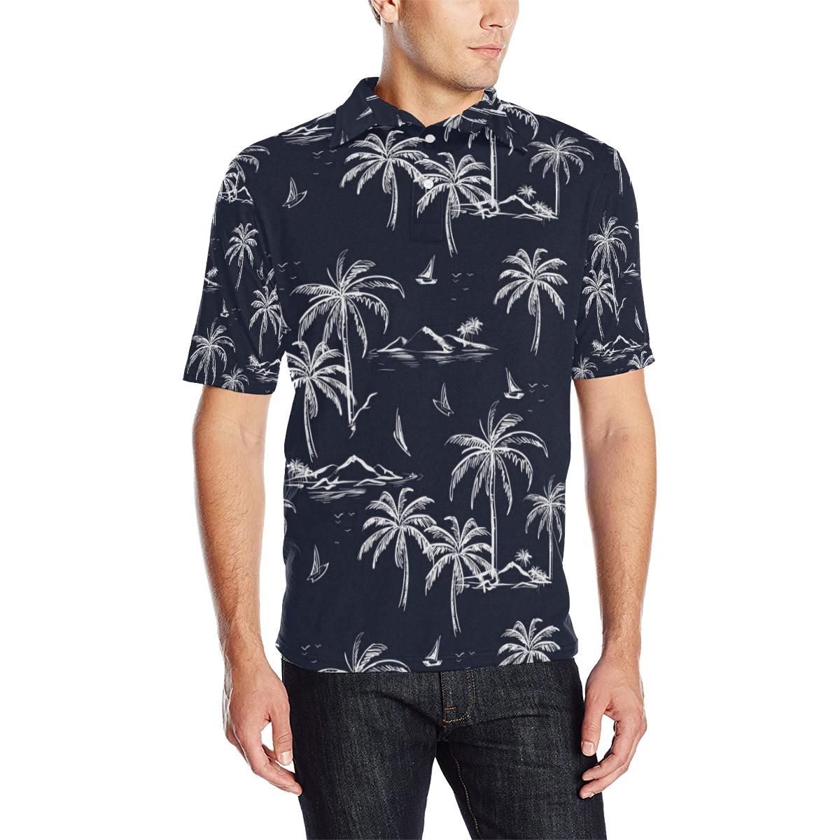 Pacific Island Pattern Print Design A02 Men Polo Shirt Pacific Island Pattern Print Design A02 Men Polo Shirt