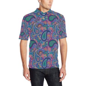 Paisley Colorful Pattern Print Design A02 Men Polo Shirt