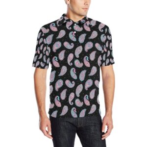 Paisley Pink Design Mandala Print Men Polo Shirt