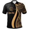 Palau Custom Personalised Polo Shirt Gold - Polynesian Tentacle Tribal Pattern - BN11