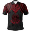 Palau Custom Personalised Polo Shirt - Polynesian Armor Style Red - BN39