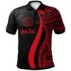 Palau Custom Personalised Polo Shirt Red - Polynesian Tentacle Tribal Pattern - BN11