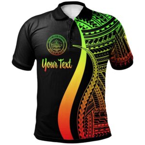 Palau Custom Personalised Polo Shirt Reggae - Polynesian Tentacle Tribal Pattern - BN11