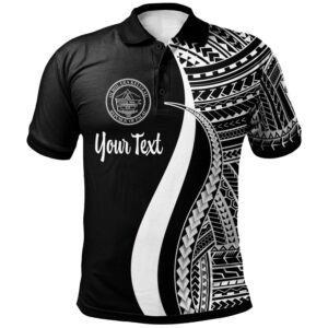 Palau Custom Personalised Polo Shirt White - Polynesian Tentacle Tribal Pattern - BN11