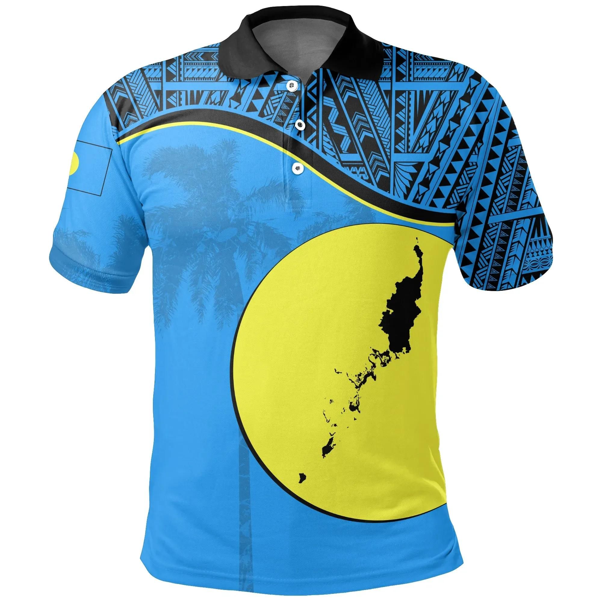 Palau Flag Polo Shirt A02 Palau Flag Polo Shirt A02