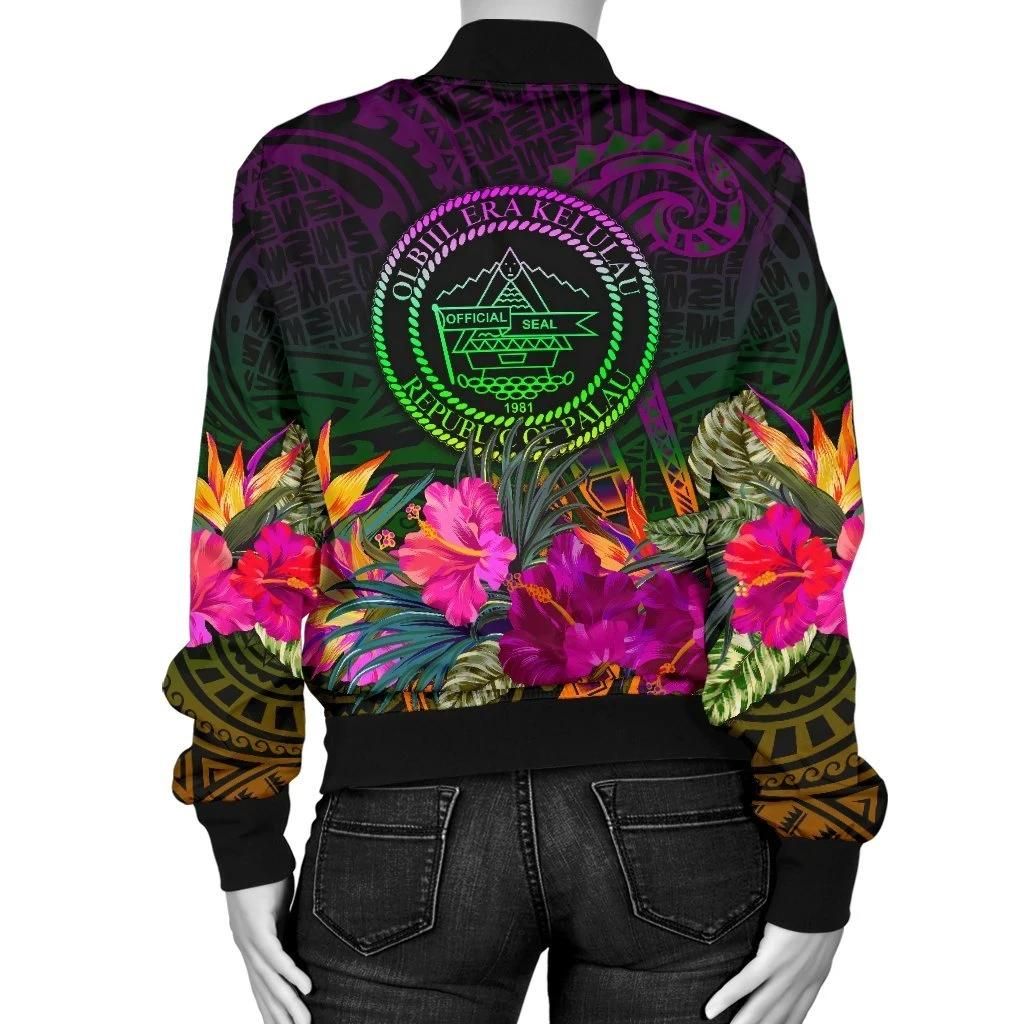Palau-Personalised-Womens-Bomber-Jacket-Summer-Hibiscus-BN15-Bomber-Jacket-1