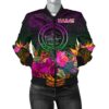 Palau Personalised Women's Bomber Jacket - Summer Hibiscus - BN15 Bomber Jacket