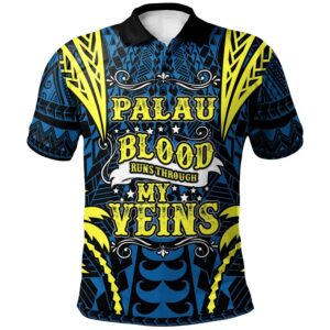 Palau Polo Shirt - Blood Runs Through My Veins Style Flag - BN39