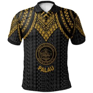 Palau Polo Shirt - Polynesian Armor Style Gold - BN39