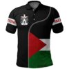 Palestine Flag Polo Shirt - Coat Of Arms A31