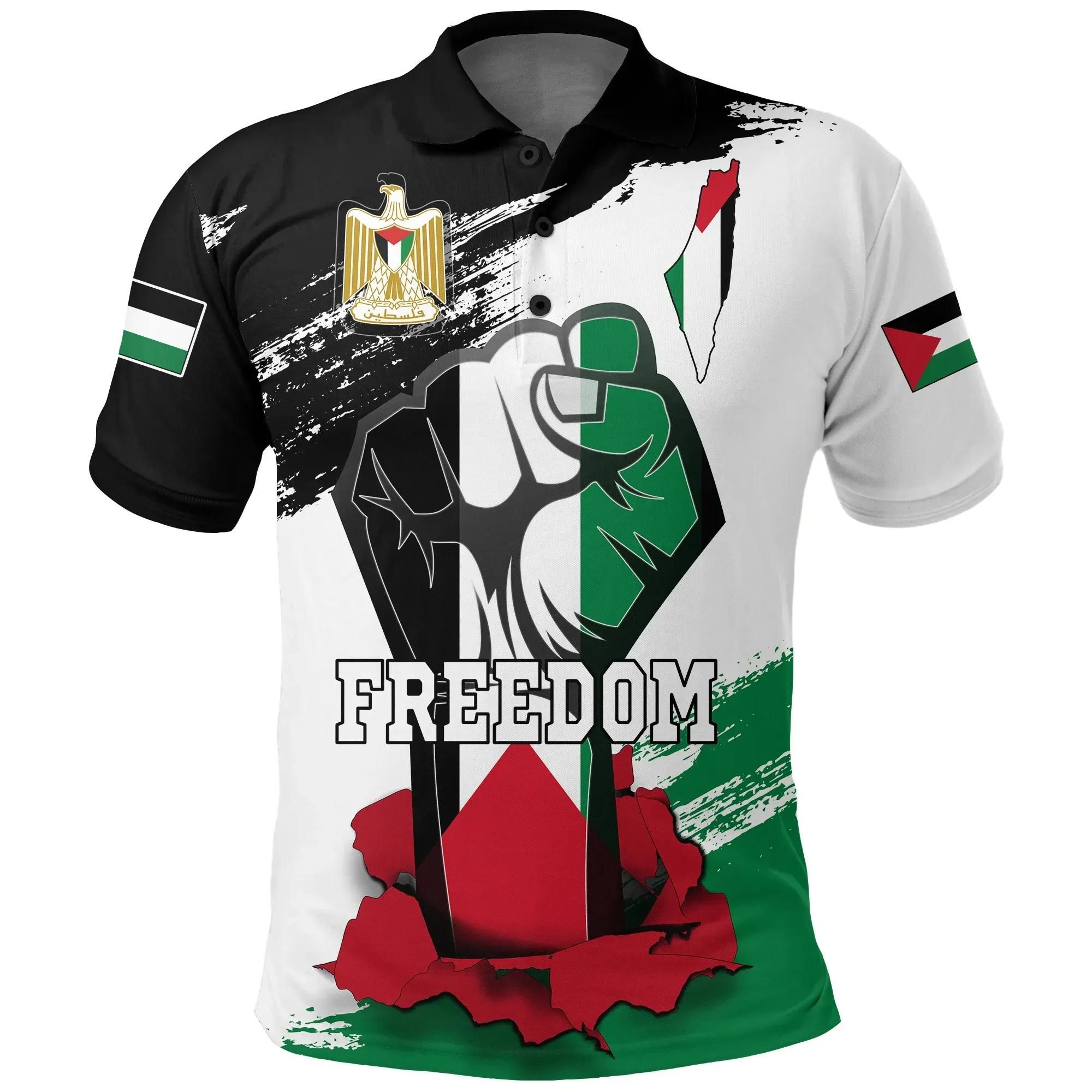 Palestine Freedom Polo Shirts Flag and Map A27 Palestine Freedom Polo Shirts Flag and Map A27