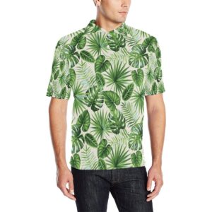 Palm Leaf Pattern Print Design A01 Men Polo Shirt