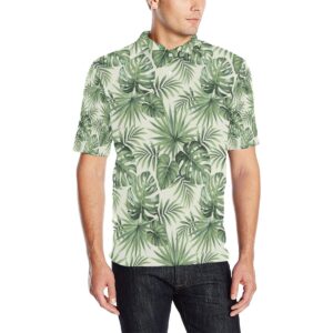Palm Leaf Pattern Print Design A02 Men Polo Shirt