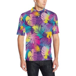 Palm Leaf Pattern Print Design A04 Men Polo Shirt