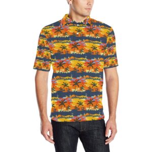 Palm Tree Pattern Print Design Pt010 Men Polo Shirt