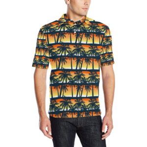 Palm Tree Pattern Print Design Pt011 Men Polo Shirt