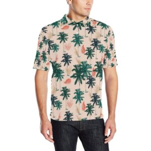 Palm Tree Pattern Print Design Pt014 Men Polo Shirt