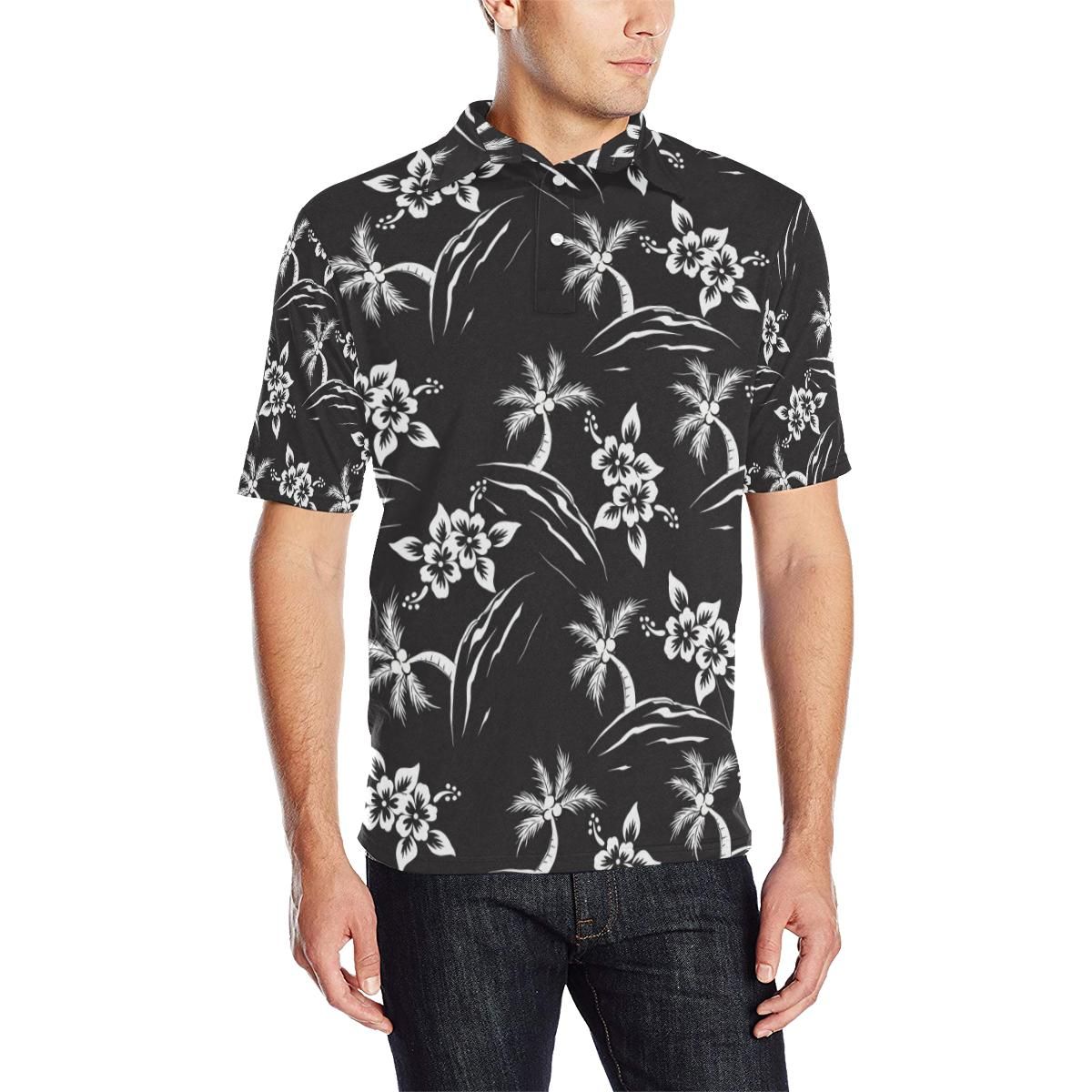 Palm Tree Pattern Print Design Pt02 Men Polo Shirt Palm Tree Pattern Print Design Pt02 Men Polo Shirt