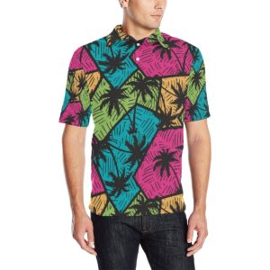 Palm Tree Pattern Print Design Pt09 Men Polo Shirt