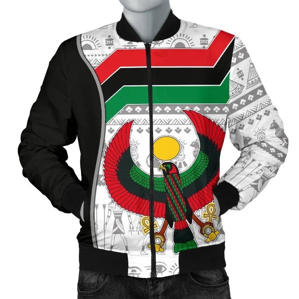 Pan Africa Men's Bomber Jacket - Egyptian Patterns - BN15 Bomber Jacket Pan Africa Men's Bomber Jacket - Egyptian Patterns - BN15 Bomber Jacket