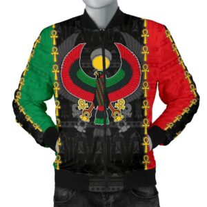 Pan African Men's Bomber Jacket - Pan-Africanism Ancient Egypt Horus - BN15 Bomber Jacket