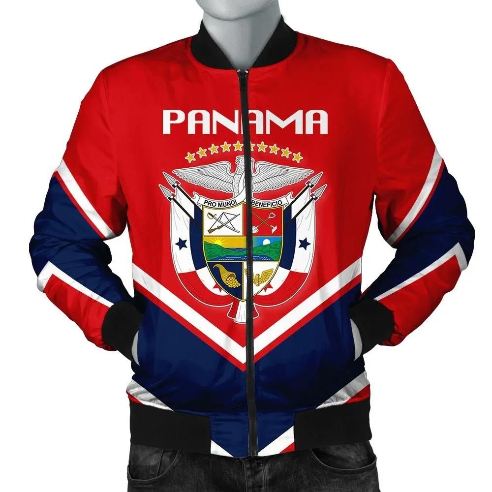 Panama Coat Of Arms Men Bomber Jacket Lucian Style J5W Bomber Jacket Panama Coat Of Arms Men Bomber Jacket Lucian Style J5W Bomber Jacket