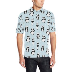 Panda Pattern Print Design A01 Men Polo Shirt