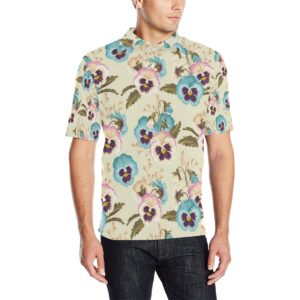 Pansy Pattern Print Design A02 Men Polo Shirt