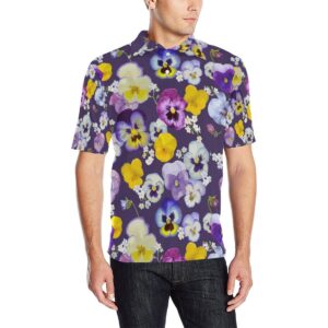 Pansy Pattern Print Design Ps02 Men Polo Shirt