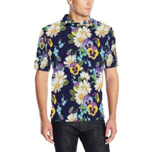 Pansy Pattern Print Design Ps03 Men Polo Shirt