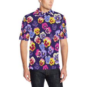 Pansy Pattern Print Design Ps04 Men Polo Shirt