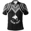 Papua New Guinea Custom Personalised Polo Shirt - Polynesian Armor Style Black - BN39