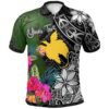 Papua New Guinea Custom Personalised Polo Shirt - Turtle Plumeria Banana Leaf - BN11