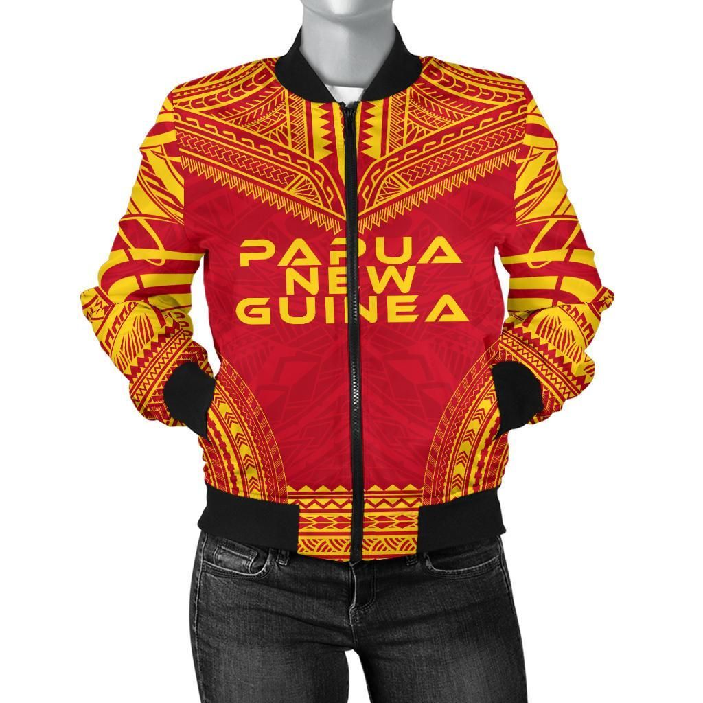 Papua New Guinea Flag Polynesian Chief Women'S Bomber Jacket - Bn10 Bomber Jacket Papua New Guinea Flag Polynesian Chief Women'S Bomber Jacket - Bn10 Bomber Jacket
