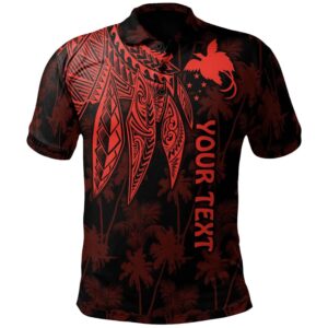 Papua New Guinea Personalised Polo Shirt -  Polynesian Wings (Red)- BN15