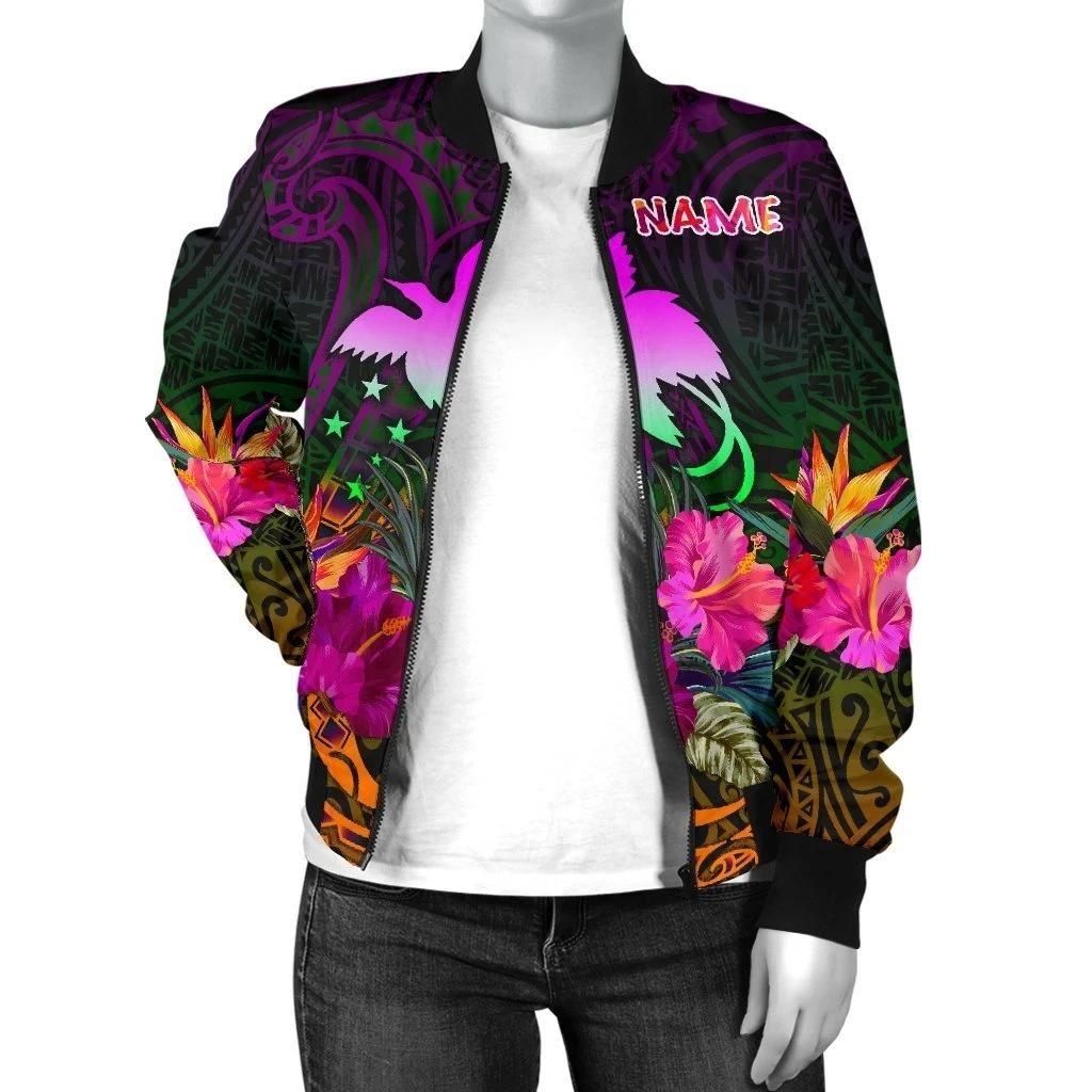 Papua-New-Guinea-Personalised-Womens-Bomber-Jacket-Summer-Hibiscus-BN15-Bomber-Jacket-2