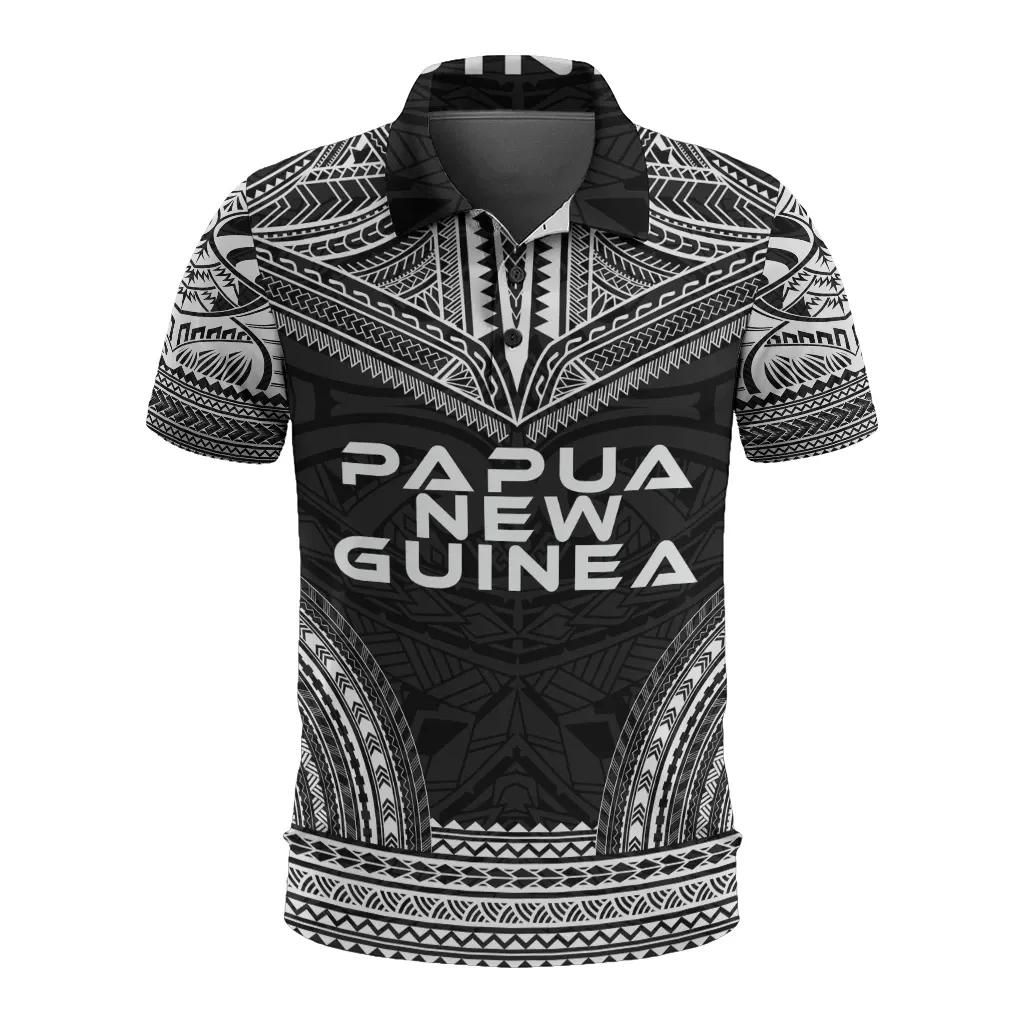 Papua New Guinea Polo Shirt - Polynesian Chief Black Version - BN10 Papua New Guinea Polo Shirt - Polynesian Chief Black Version - BN10